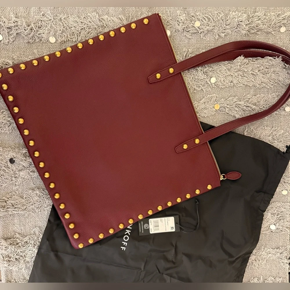 Rebecca Minkoff Milan Tote with Studs in Port - Picture 4 of 12